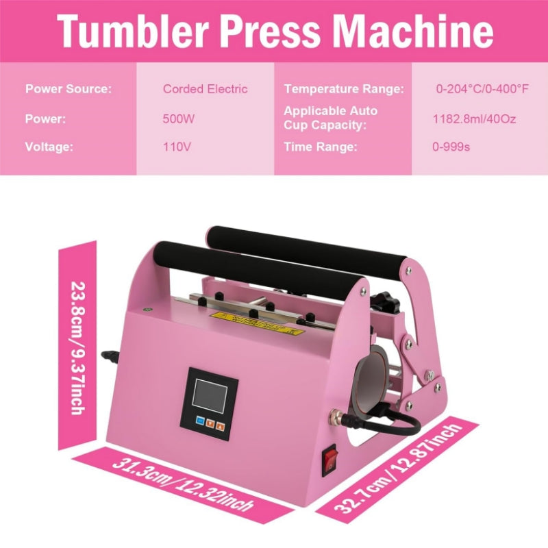Sublimation Heat Press Machine for 40oz Car Cups Tumblers and Mugs