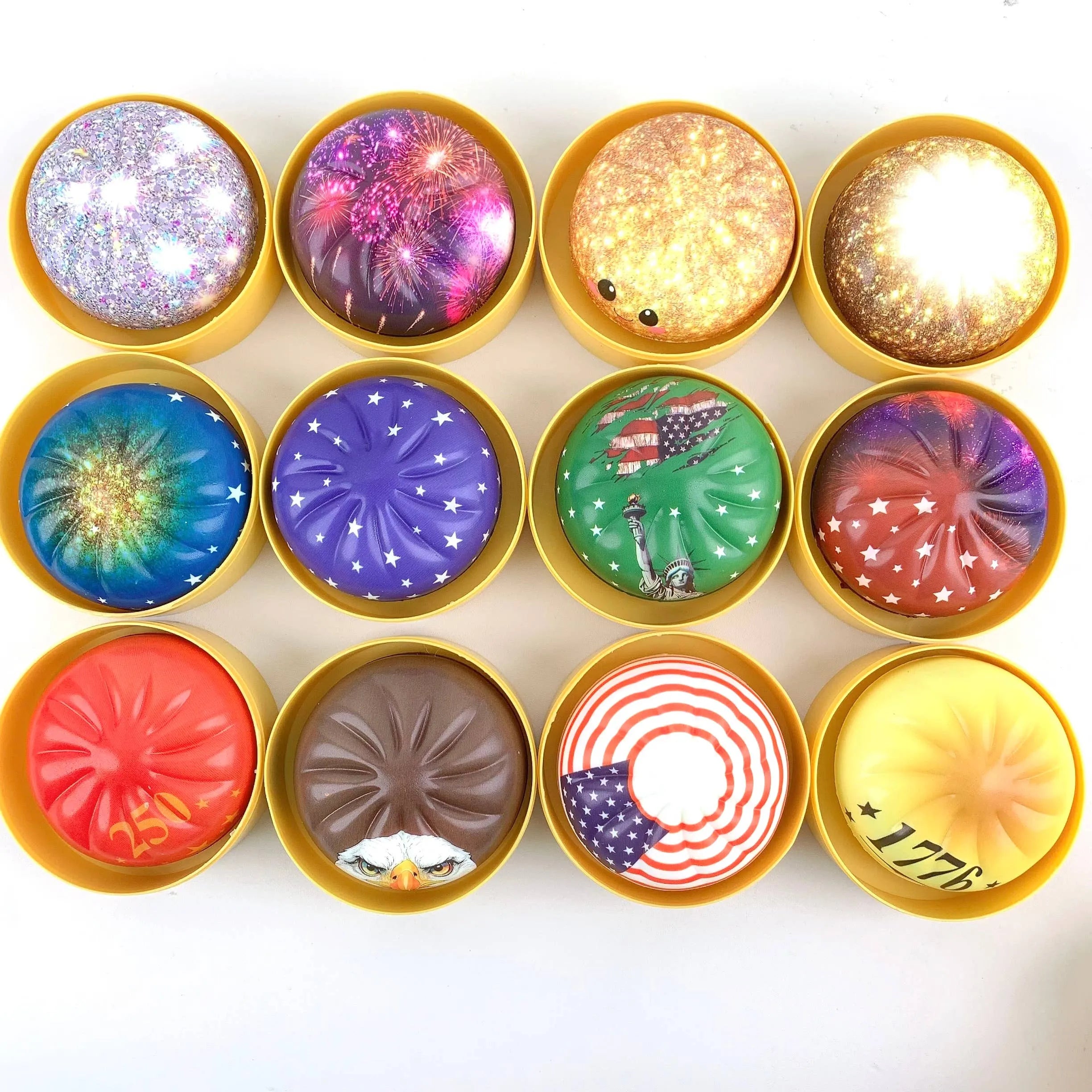 USA Themed Squishy Dumplings American Liberty Stress Relief Toy 72pcs