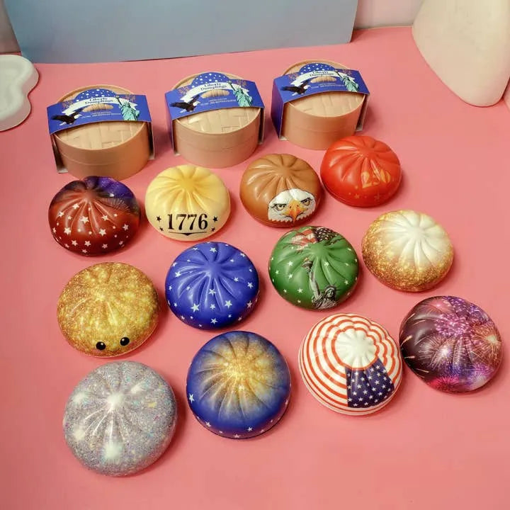 USA Themed Squishy Dumplings American Liberty Stress Relief Toy 72pcs