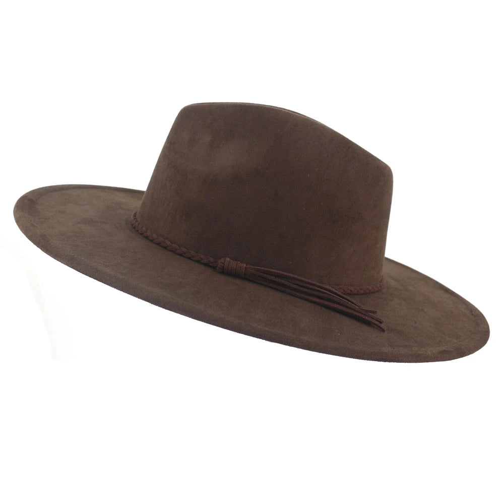 Wide Brim Vegan Suede Blank Hat - Customizable Boho Rancher Fedora - USA MOQ 25PCS