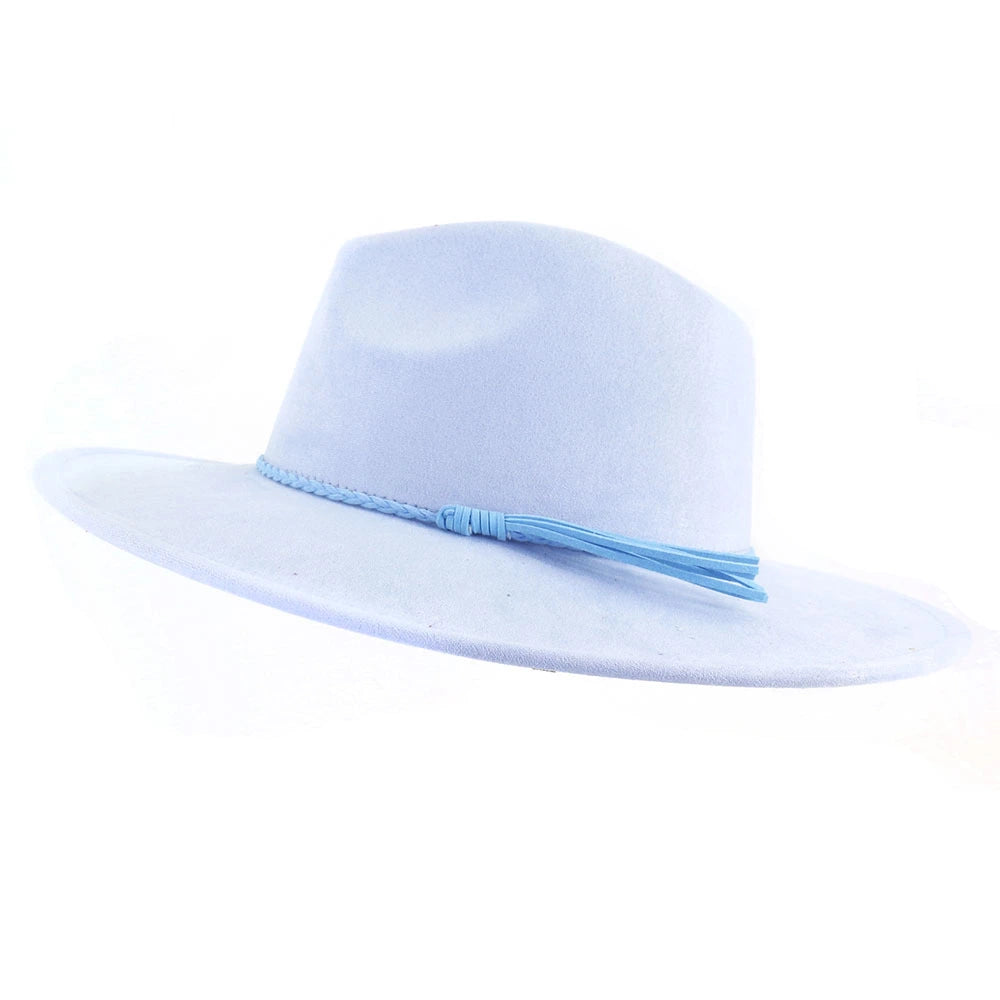 Wide Brim Vegan Suede Blank Hat - Customizable Boho Rancher Fedora - USA MOQ 25PCS