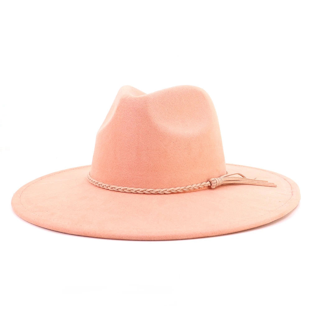 Wide Brim Vegan Suede Blank Hat - Customizable Boho Rancher Fedora - USA MOQ 25PCS