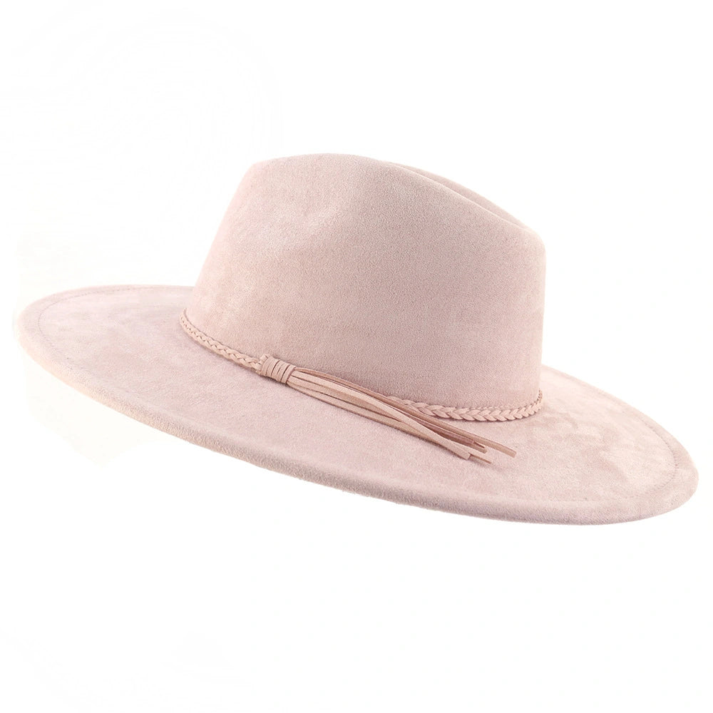 Wide Brim Vegan Suede Blank Hat - Customizable Boho Rancher Fedora - USA MOQ 25PCS