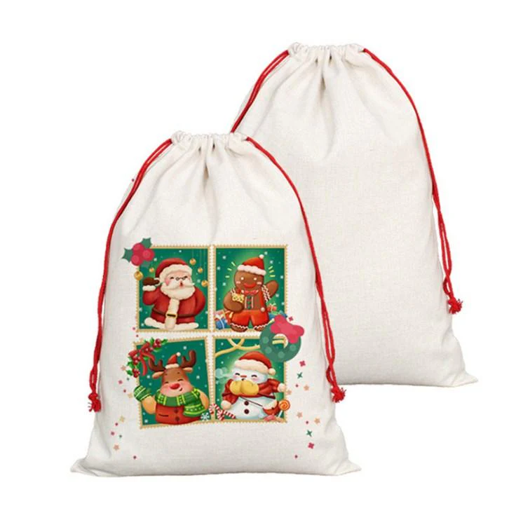 Sublimation Blank Santa Sacks - Drawstring Christmas Gift Bags for Heat Transfer | Subler