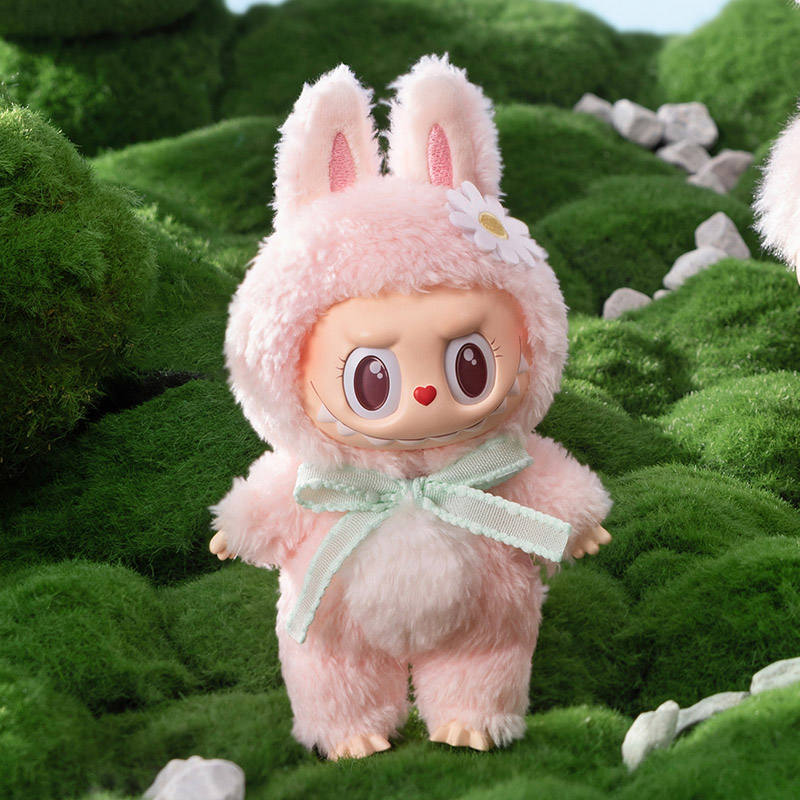 Labubu Mokoko Close to Sweet Vinyl Plush Doll Pendant Keychain Anime Collection Pink Toy Home Decorations