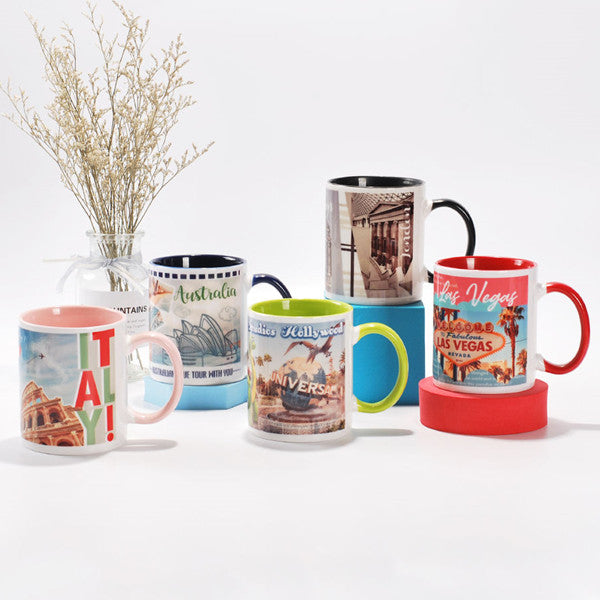 11 15oz Sublimation Blank Ceramic Coffee Mug with Solid Color Inside & Handle (36PCS)