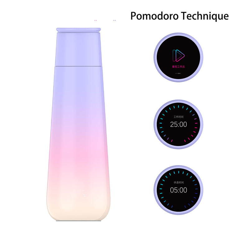 15oz SGUAI M2 Smart Water Bottle Touchscreen Color Display Pomodoro Technique Chinese and English Version