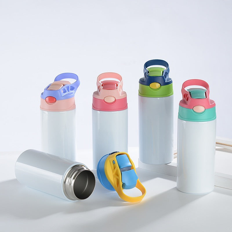 12oz Sublimation Blank Kids Sippy Cup Stainless Steel 6 Colors Bulk Pack (25/30PCS)