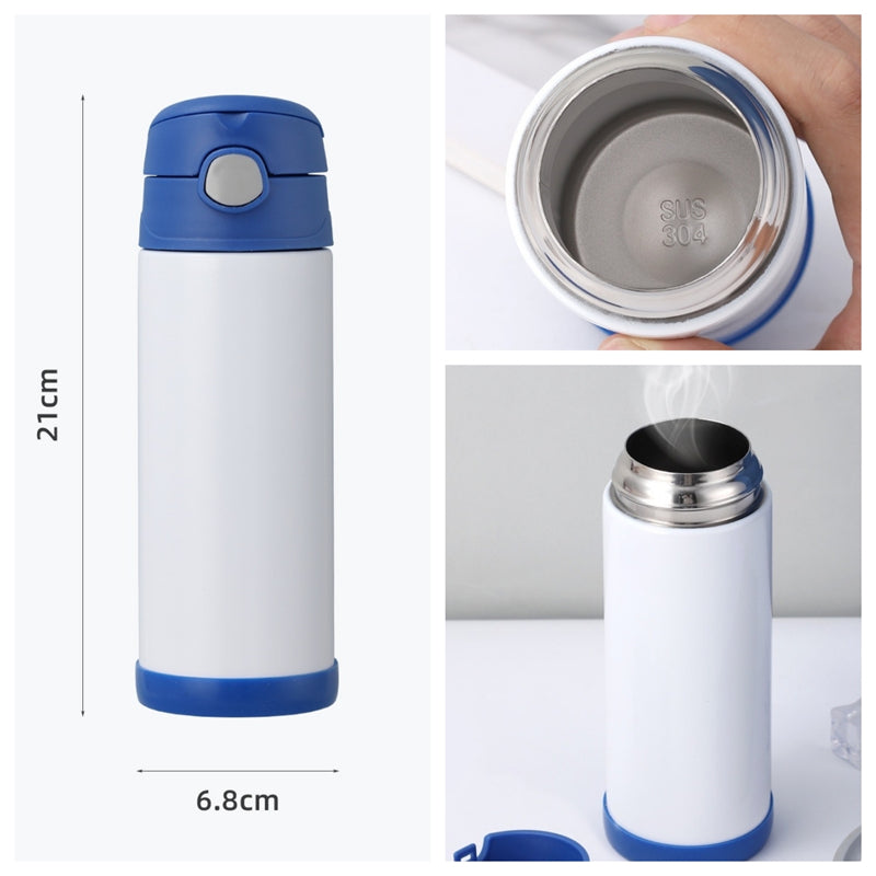 12oz Sublimation Flip Top Tumblers Stainless Steel Milk Cups and Water Bottles for Kids