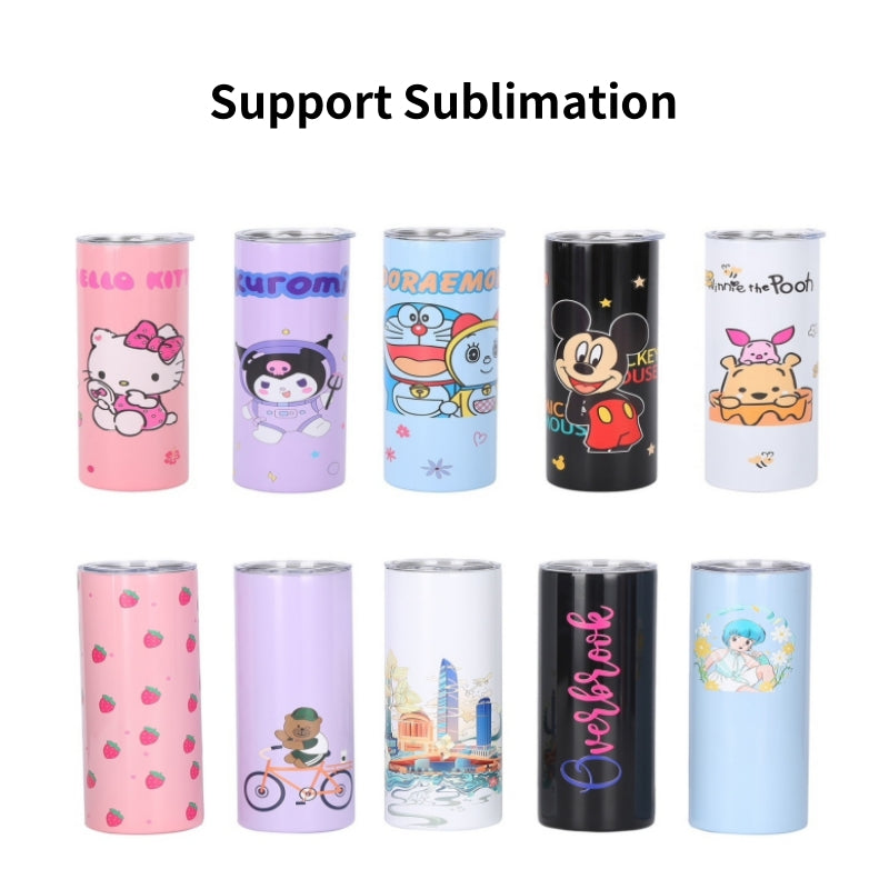 15oz White Stainless Steel Straight Sublimation Blank Tumblers – 25PCS Bulk