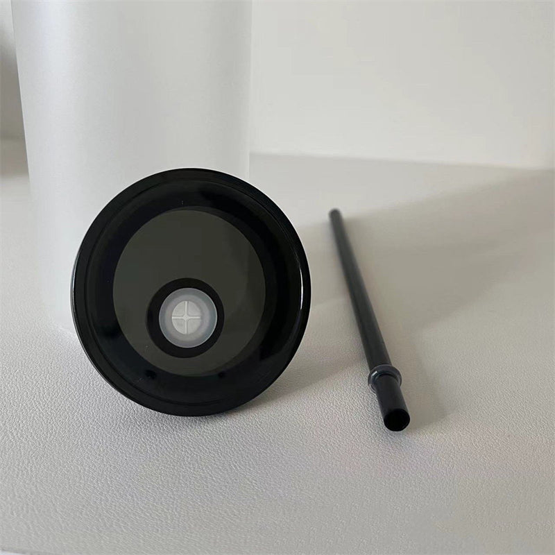16oz Frosted Jelly Glass Can for Sublimation with Color Lid & Straw (25PCS/Case)
