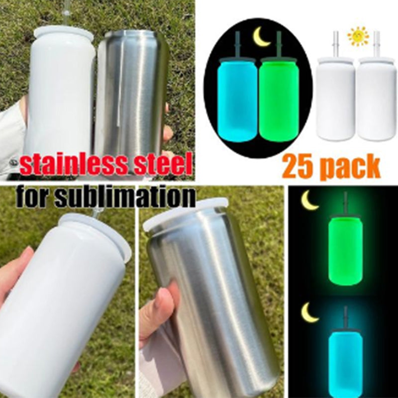 16oz Glow-in-the-Dark Stainless Steel Tumbler for Sublimation (25PCS)