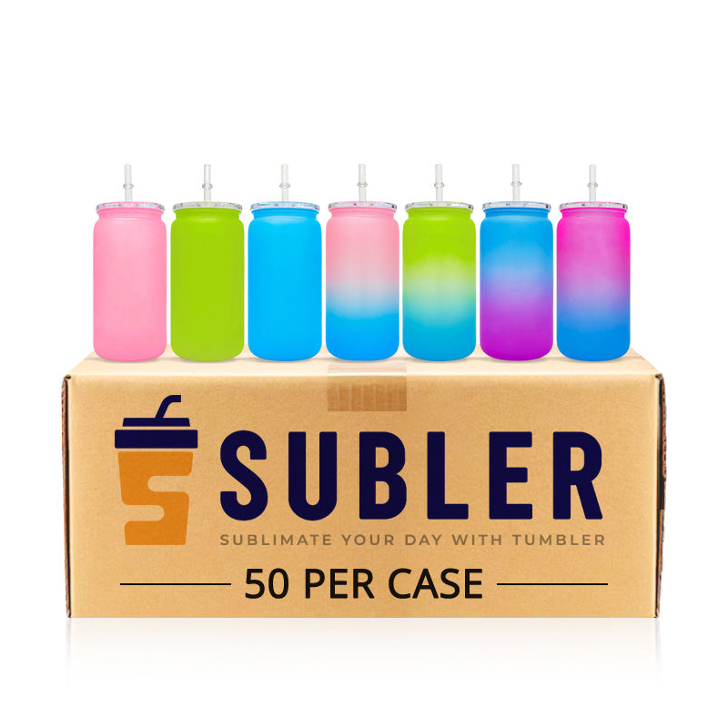 16oz Matte Solid & Ombre Colored Plastic Cup with PP Lids - 50PCS Pack