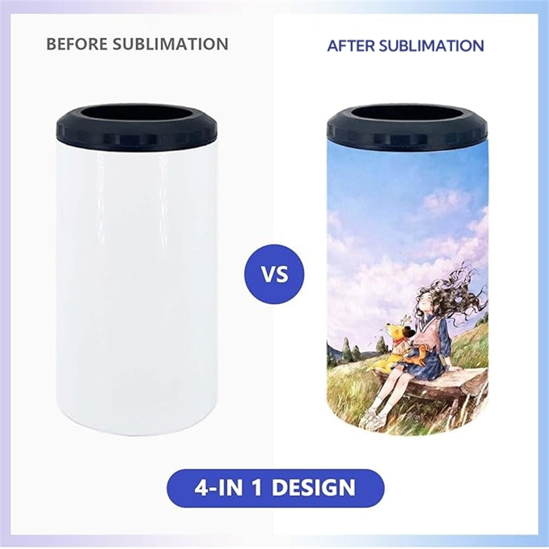 16oz Stainless Steel Can Cooler Tumbler for Sublimation with Two Lids (25PCS/Case)