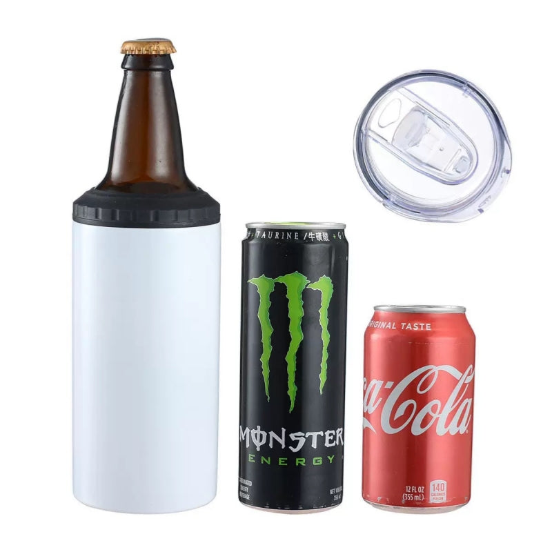 16oz Stainless Steel Can Cooler Tumbler for Sublimation with Two Lids (25PCS/Case)