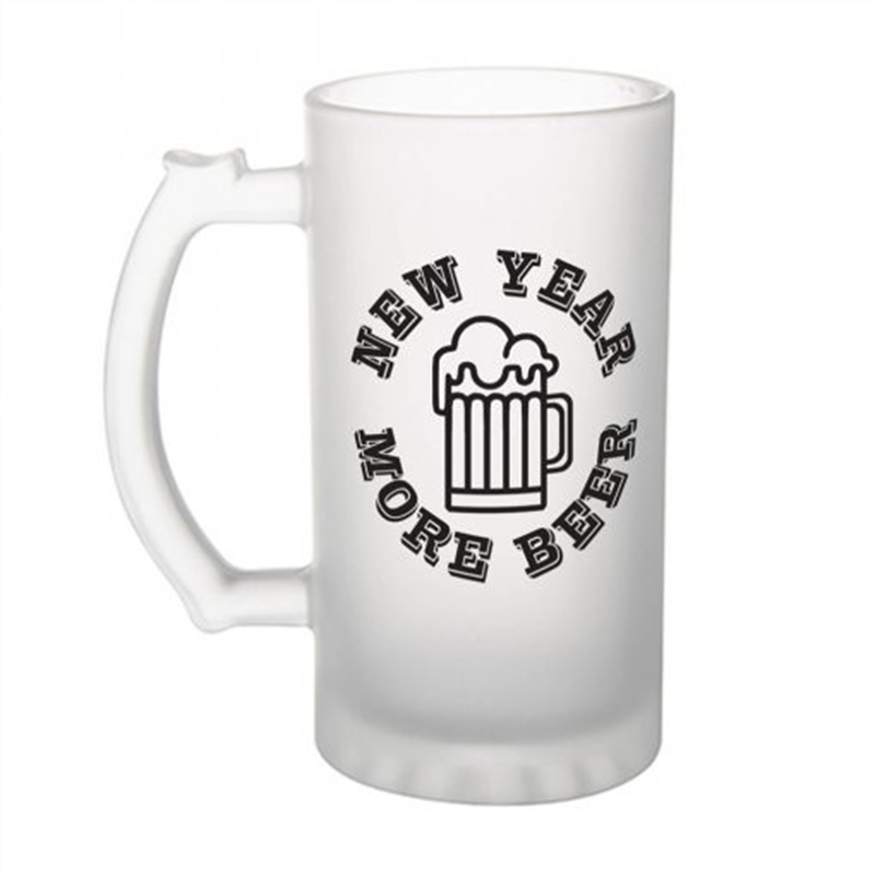 16oz Sublimation Matte and Clear Glass Beer Mug with Handle (24PCS/Case)