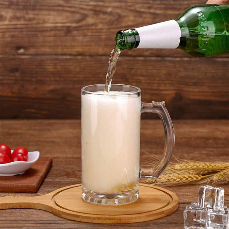 16oz Sublimation Matte and Clear Glass Beer Mug with Handle (24PCS/Case)