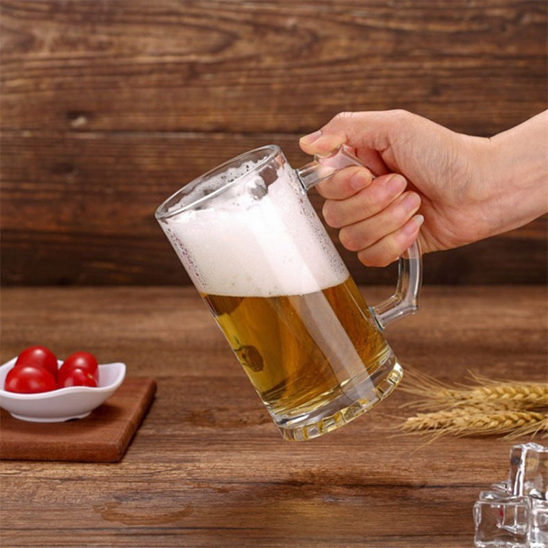 16oz Sublimation Matte and Clear Glass Beer Mug with Handle (24PCS/Case)