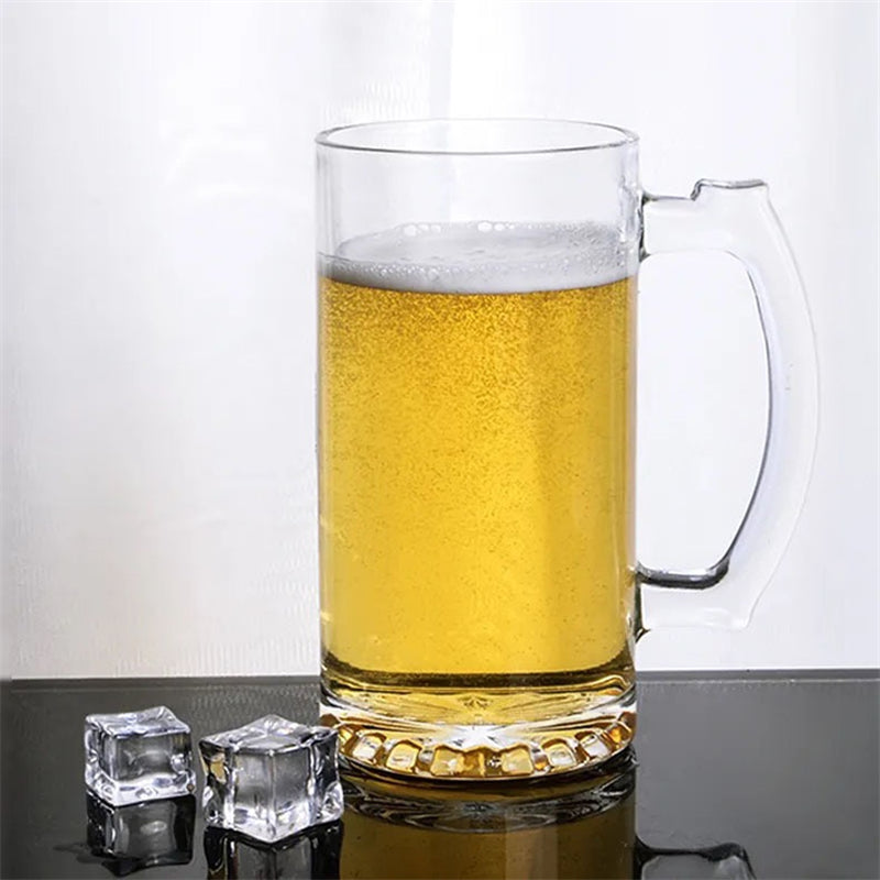 16oz Sublimation Matte and Clear Glass Beer Mug with Handle (24PCS/Case)