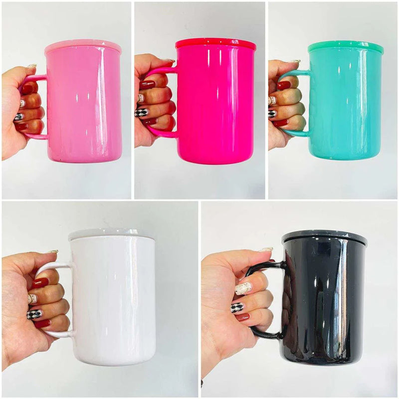 17oz Dark-Colored Glass Mug with Handle for Sublimation – 25PCS Bulk Pack