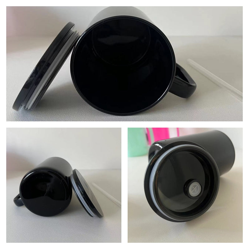 17oz Dark-Colored Glass Mug with Handle for Sublimation – 25PCS Bulk Pack