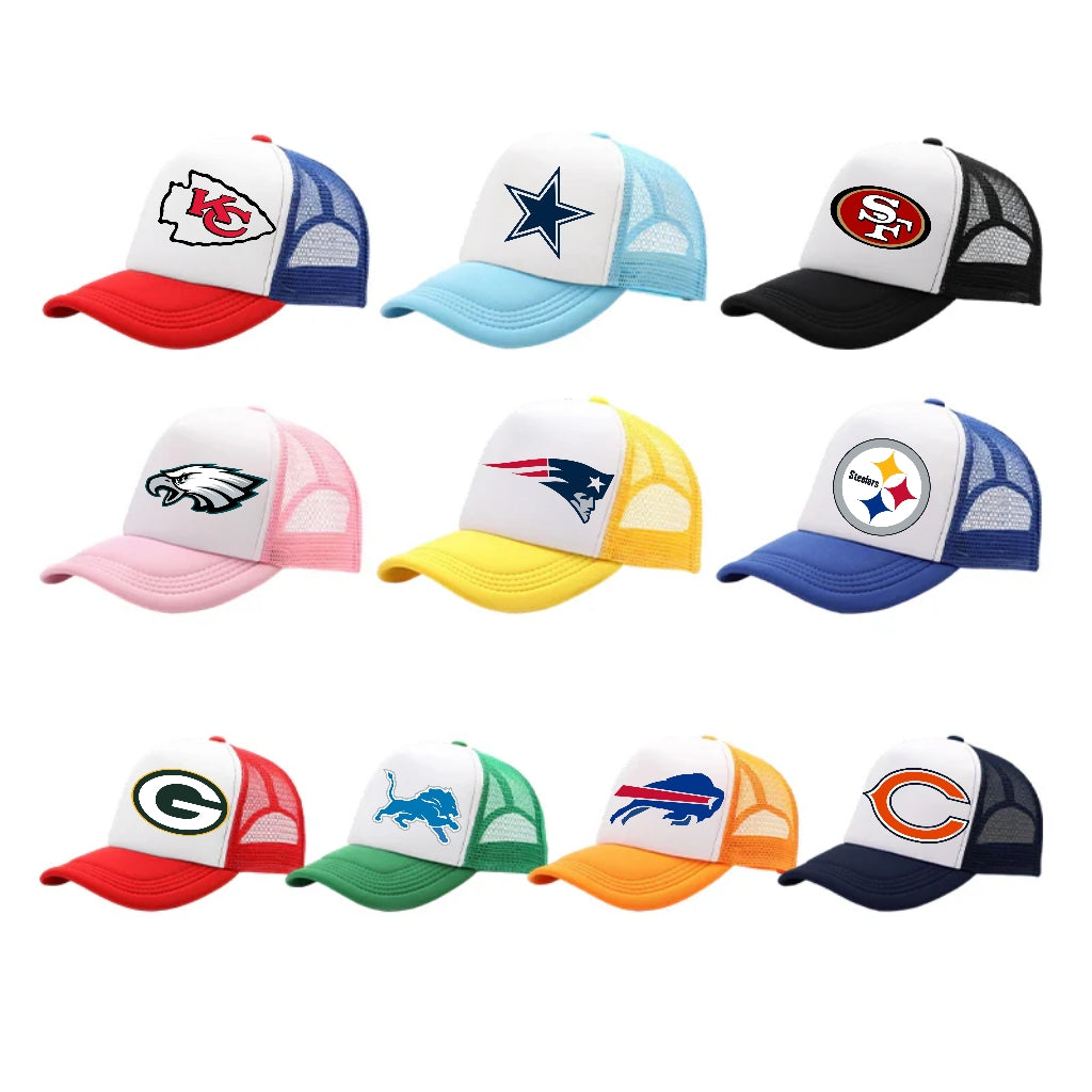 2025 NFL Sublimation Blank Bulk Snapback Mesh Baseball Hitch Adjustable Hat