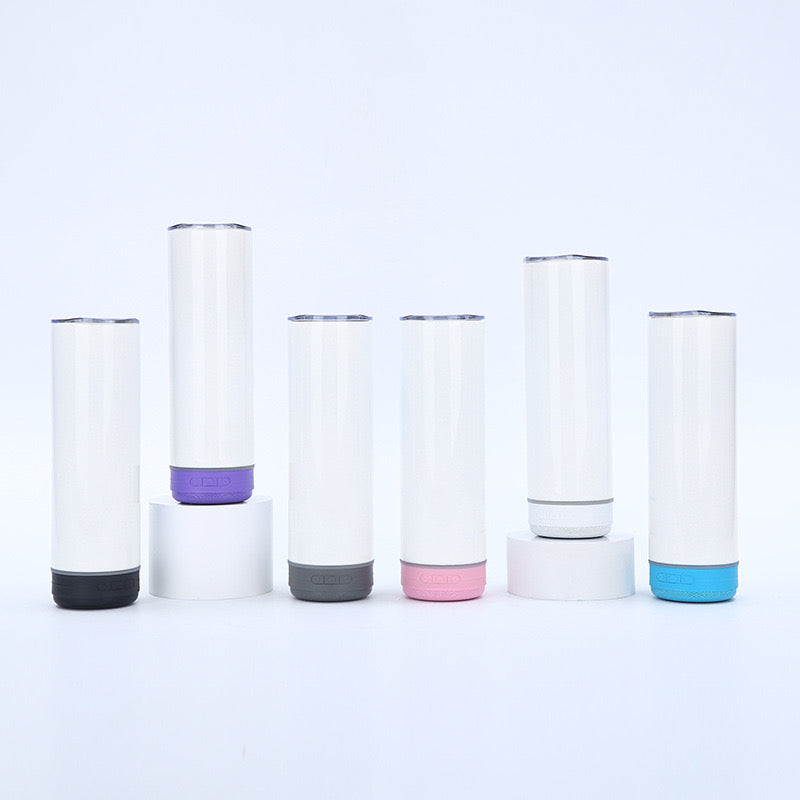 20oz Sublimation Smart Stainless Steel Tumbler with Bluetooth Speaker (12PCS Bulk)