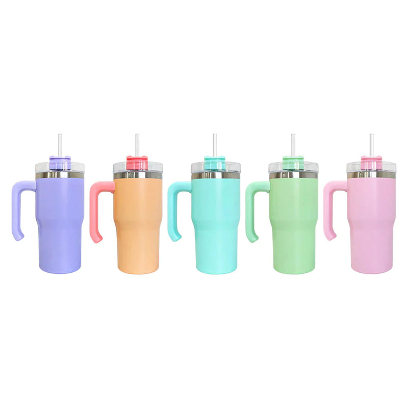 20oz Sublimation Stainless Steel Tumblers with Handle 5 Macaron Colors 25PCS