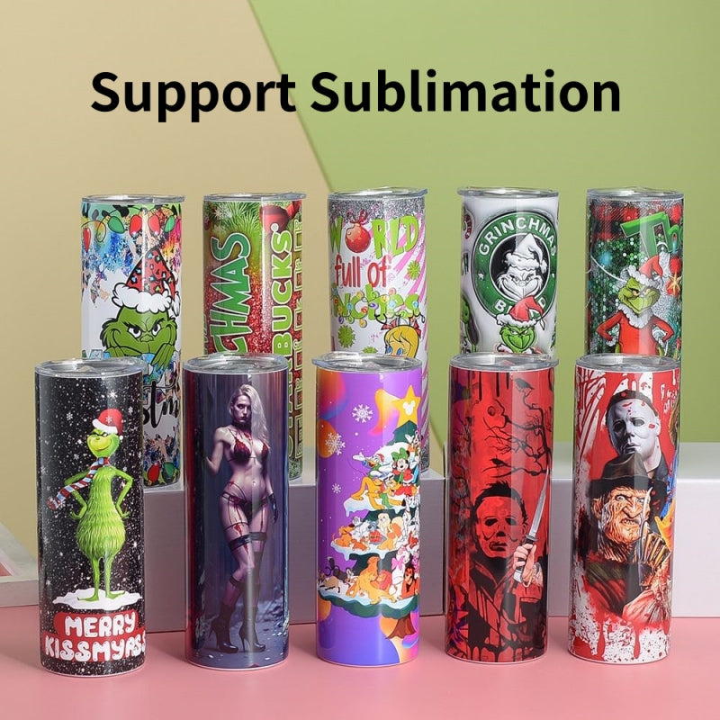 30oz Stainless Steel Tumbler with Straw Sublimation Blanks 25PCS Bulk Pack