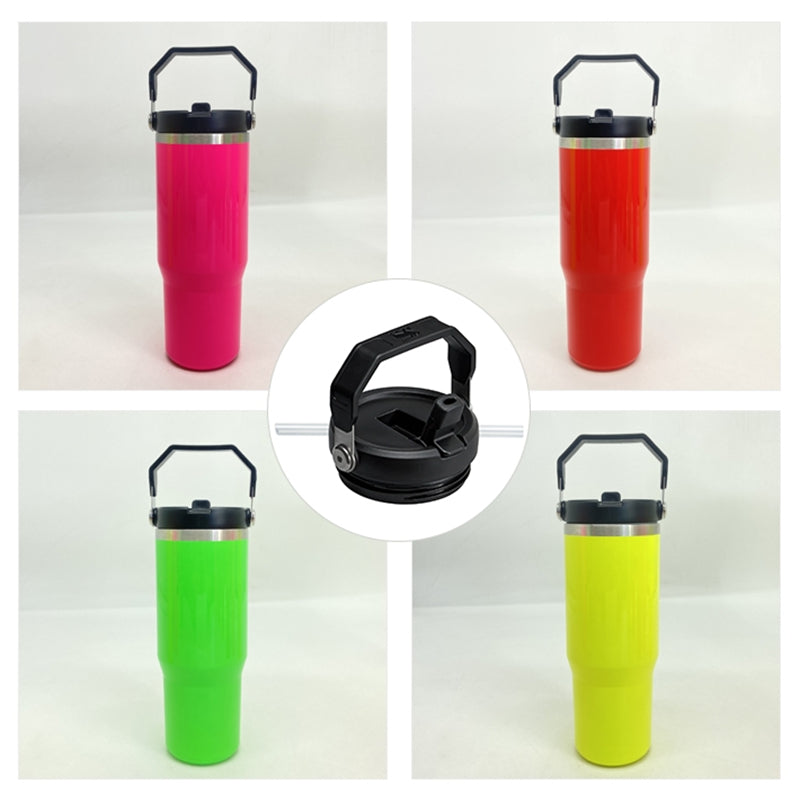 30oz Sublimation Neon Iceflow Tumbler with Flip Straw & Portable Lids (20PCS/Case)