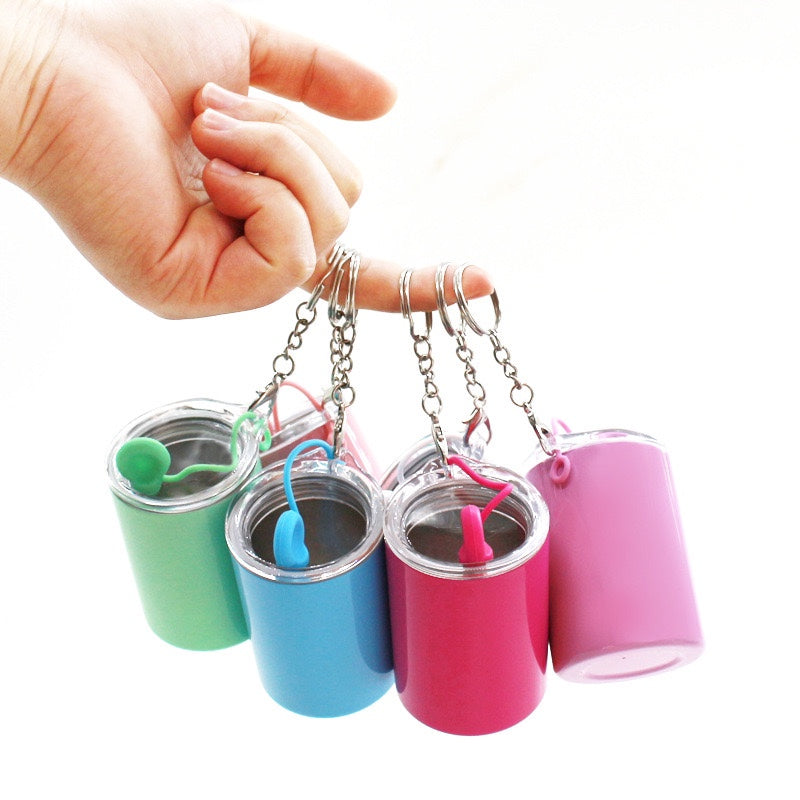 3oz Mini Stainless Steel Shot Tumbler with Keychain and Rubber Plug (50PCS/Case)