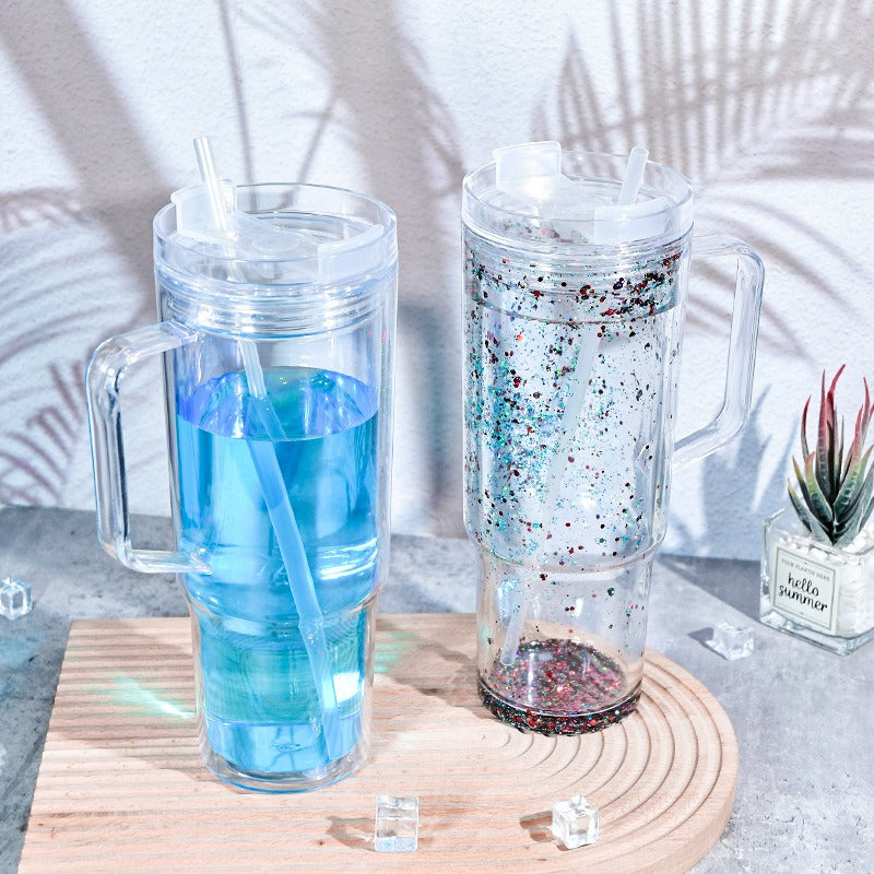 40oz Pre-Drilled Snow Globe Tumbler with Handle | Subler DIY Cups