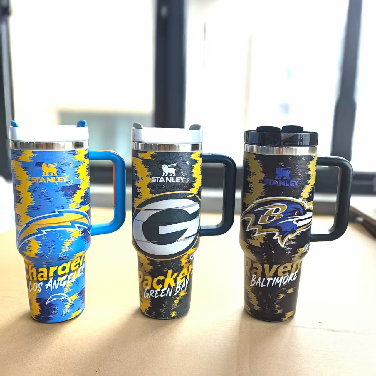 40oz Stanley Stainless Steel Tumbler NFL Football Personalized for Super Bowl 2026