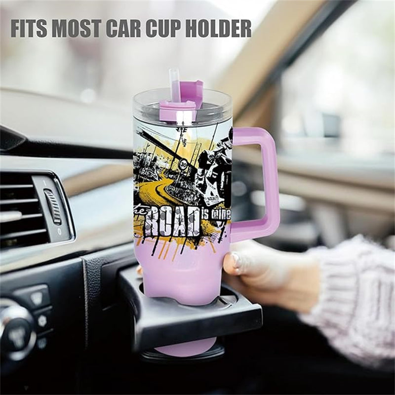40oz Sublimation Gradient Glitter Stainless Steel Tumbler with Handle (16PCS/Case)