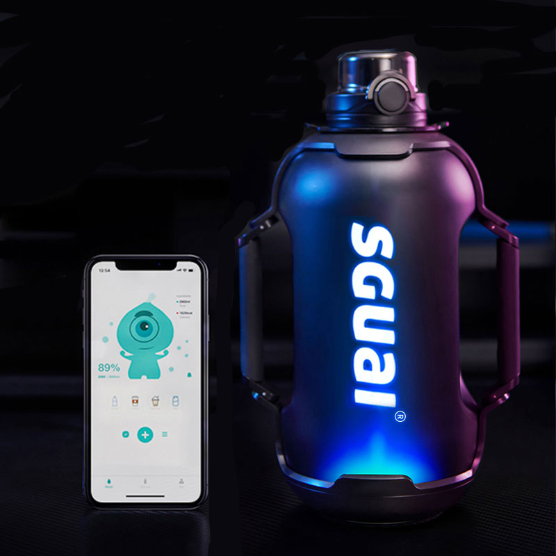 44oz SGUAI T30 Smart Athletic Water Bottle with Hydration Reminder Light-Up Alerts & Smart App