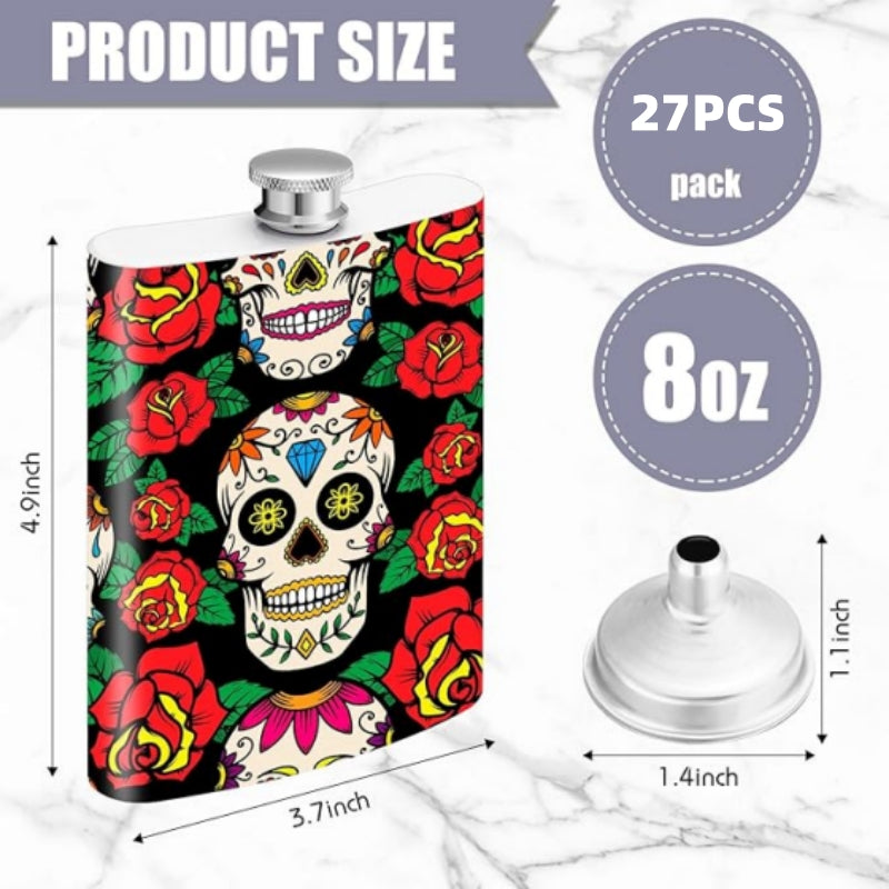 8oz White Stainless Steel Sublimation Flask Wine Water Bottle (27PCS/Case)