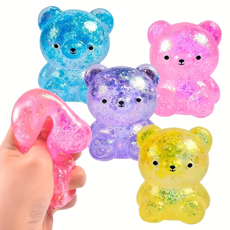 Bulk Glitter Bear Squishy Stress Balls (100pcs/set) – Wholesale Sensory Fidget Toys