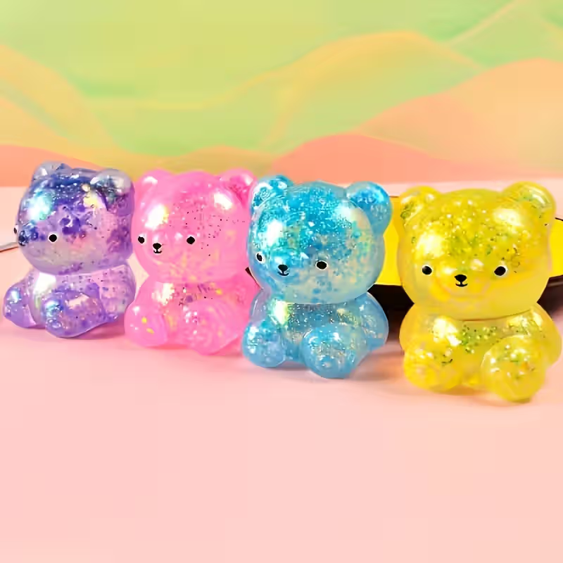 Bulk Glitter Bear Squishy Stress Balls (100pcs/set) – Wholesale Sensory Fidget Toys