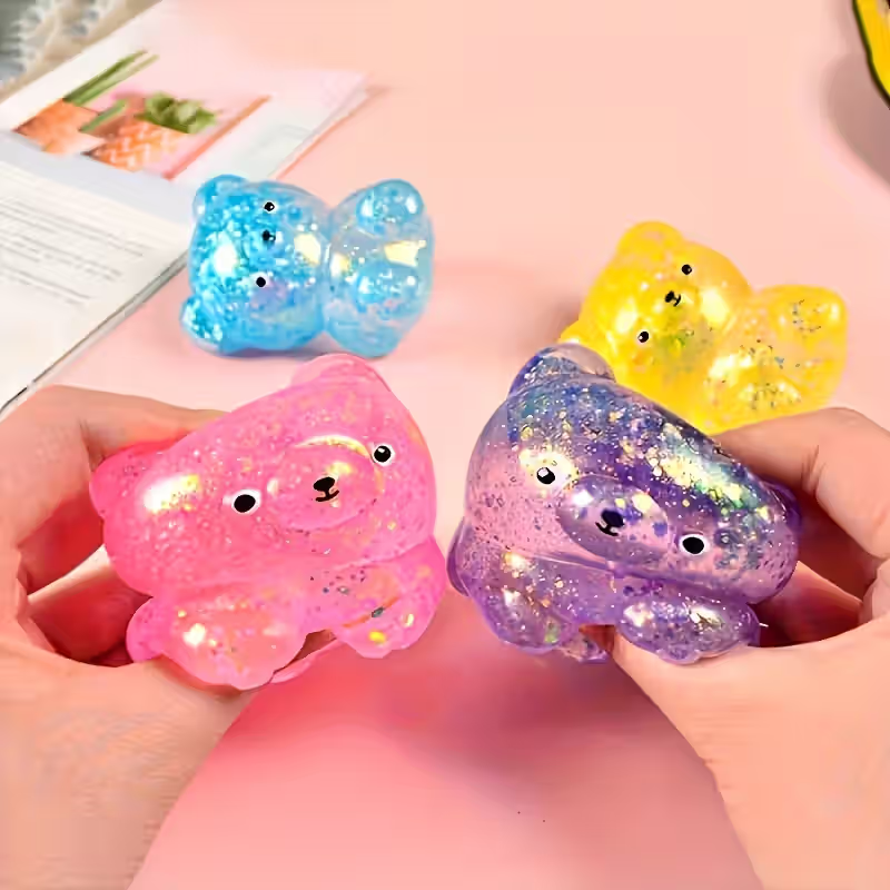 Bulk Glitter Bear Squishy Stress Balls (100pcs/set) – Wholesale Sensory Fidget Toys