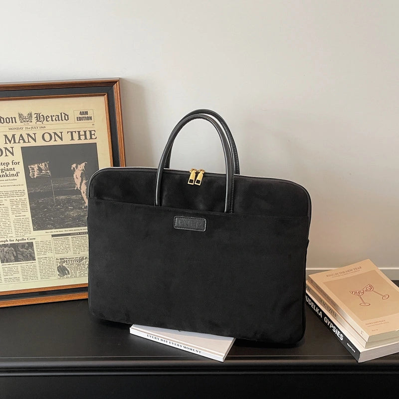 Business suede handbag