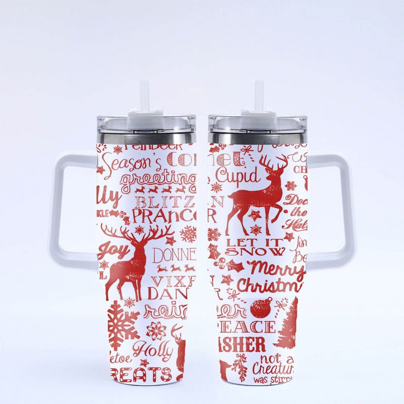 Christmas Gifts 40 oz Tumbler with Handle and Straw Lid 20pcs