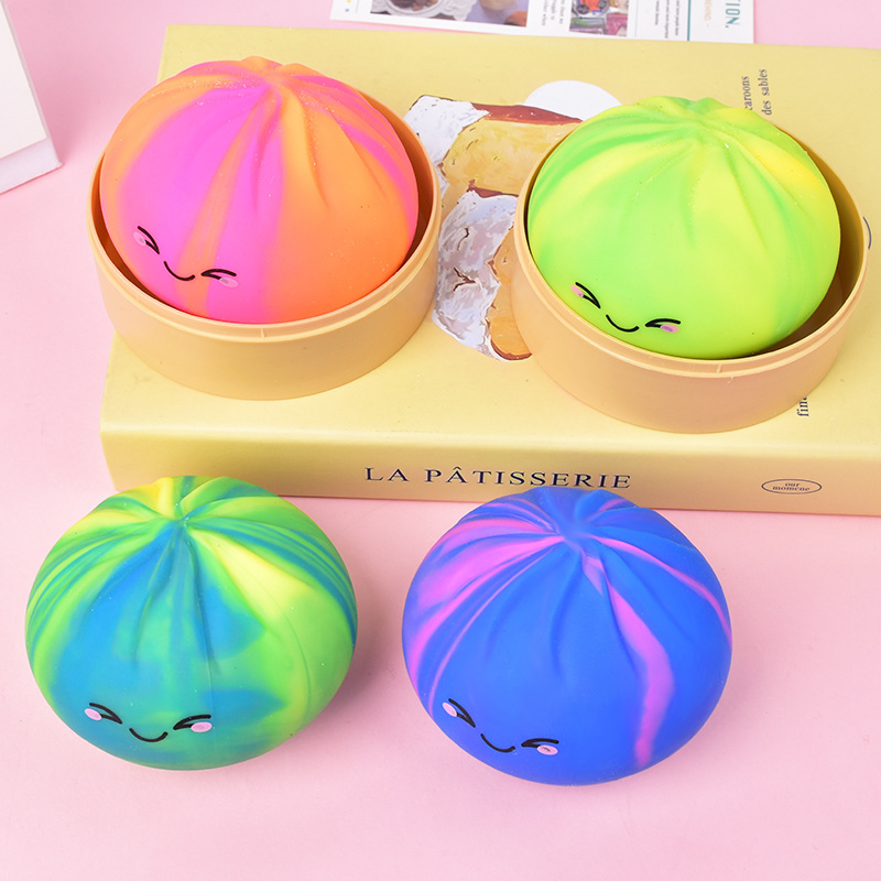 SUBLER Squishy Toys Blind Box Soft Sensory Squeeze Dumpling Toys Rare Golden Rainbow Bobun Stress Relief Toys 12pcs