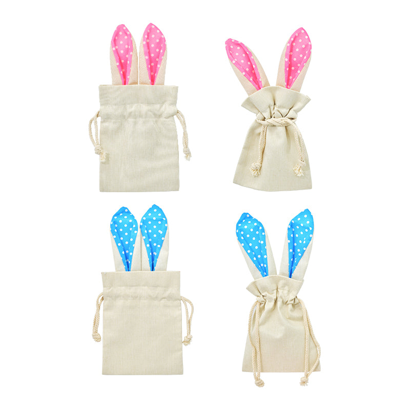 Easter Drawstring Bunny Bags with Rabbit Ears for Sublimation (30PCS/Case)