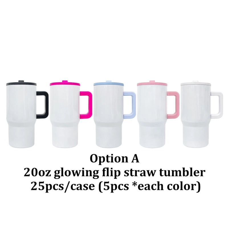 Halloween Parent-child Glow in Dark Leakproof Flip Top Straw Tumbler for Sublimation 25pcs 20oz USA Warehouse