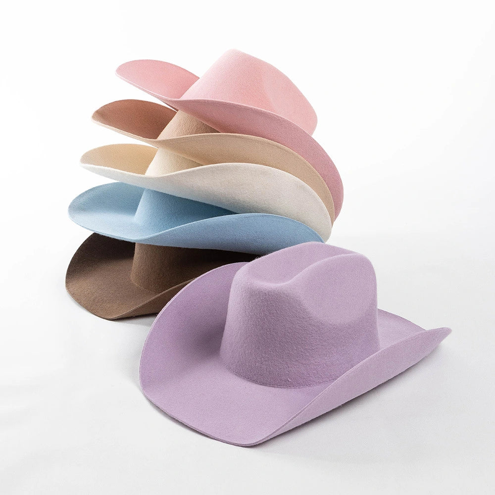 Premium Pure Wool Western Cowboy Hat - Classic Wide Brim Fedora | Wholesale MOQ 20PCS