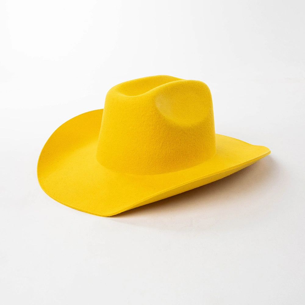 Premium Pure Wool Western Cowboy Hat - Classic Wide Brim Fedora | Wholesale MOQ 20PCS