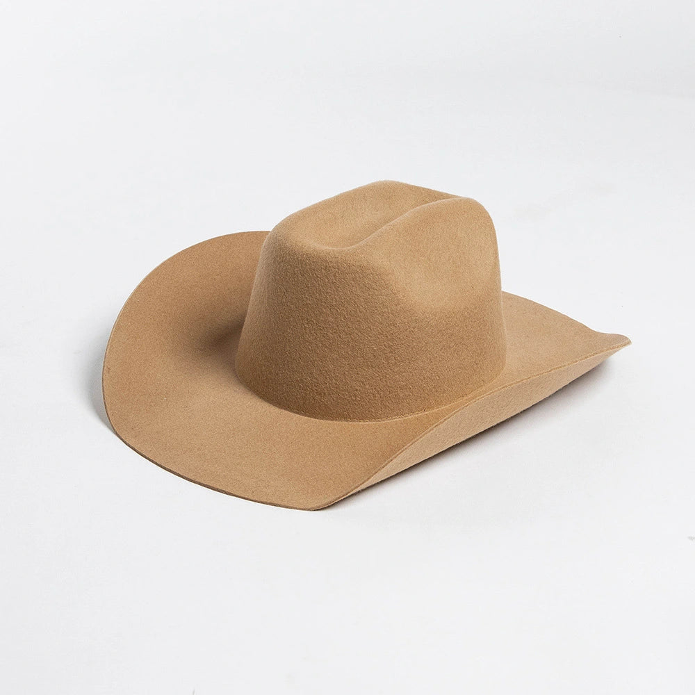 Premium Pure Wool Western Cowboy Hat - Classic Wide Brim Fedora | Wholesale MOQ 20PCS