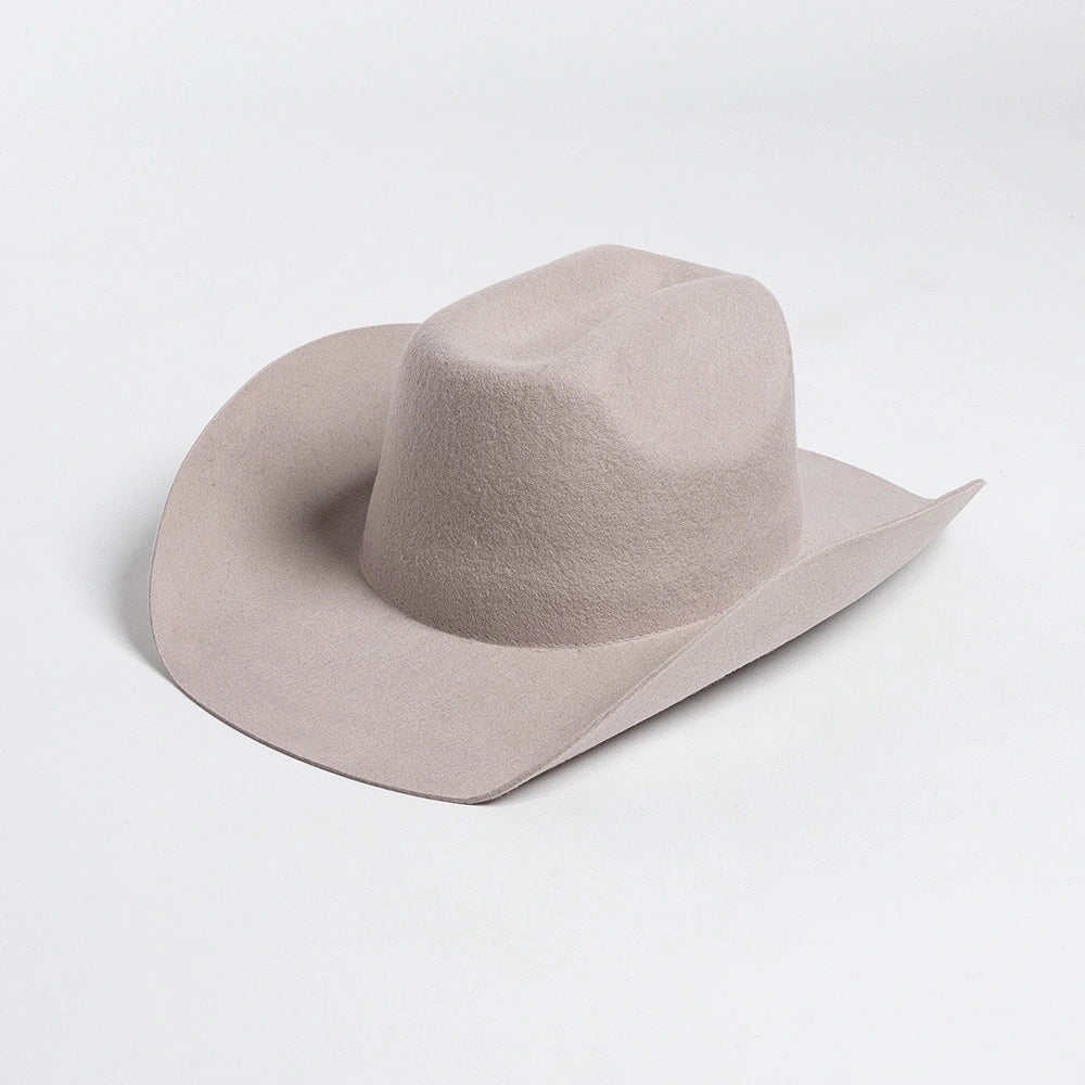 Premium Pure Wool Western Cowboy Hat - Classic Wide Brim Fedora | Wholesale MOQ 20PCS