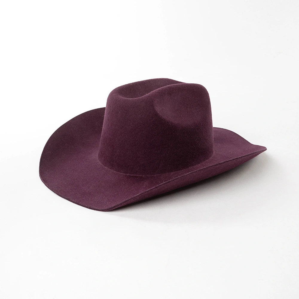 Premium Pure Wool Western Cowboy Hat - Classic Wide Brim Fedora | Wholesale MOQ 20PCS