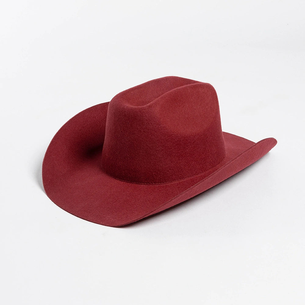 Premium Pure Wool Western Cowboy Hat - Classic Wide Brim Fedora | Wholesale MOQ 20PCS